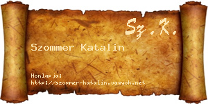 Szommer Katalin névjegykártya
